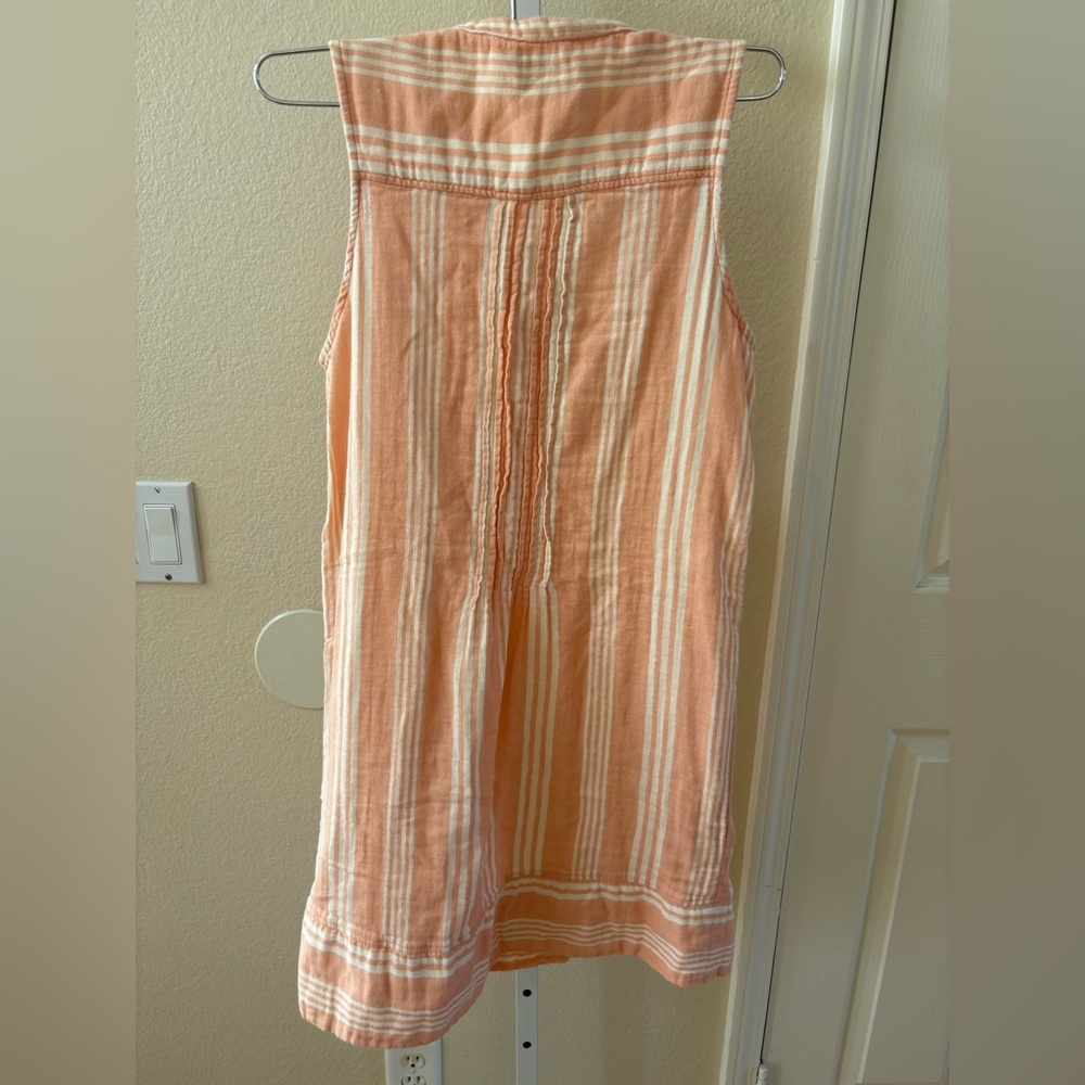 Faherty Dream Cotton Gauze Isha Dress in Sepia Neutral Stripe - Size XS - Picture 9 of 10